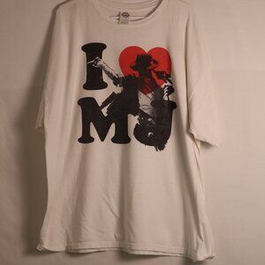 Vintage Michael Jackson I Love MJ T-Shirt Delta Pro Weight White Retro Y2K